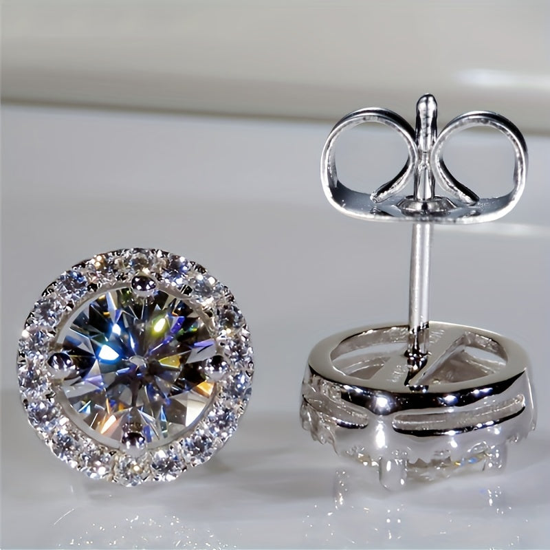 Elegant Round Cubic Zirconia Earrings