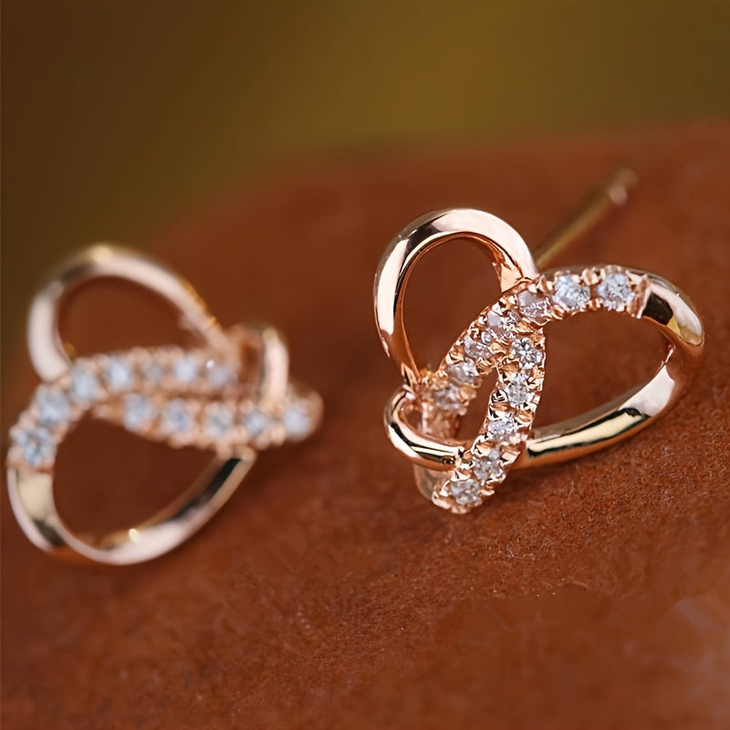 Elegant Rose Gold Heart Earrings