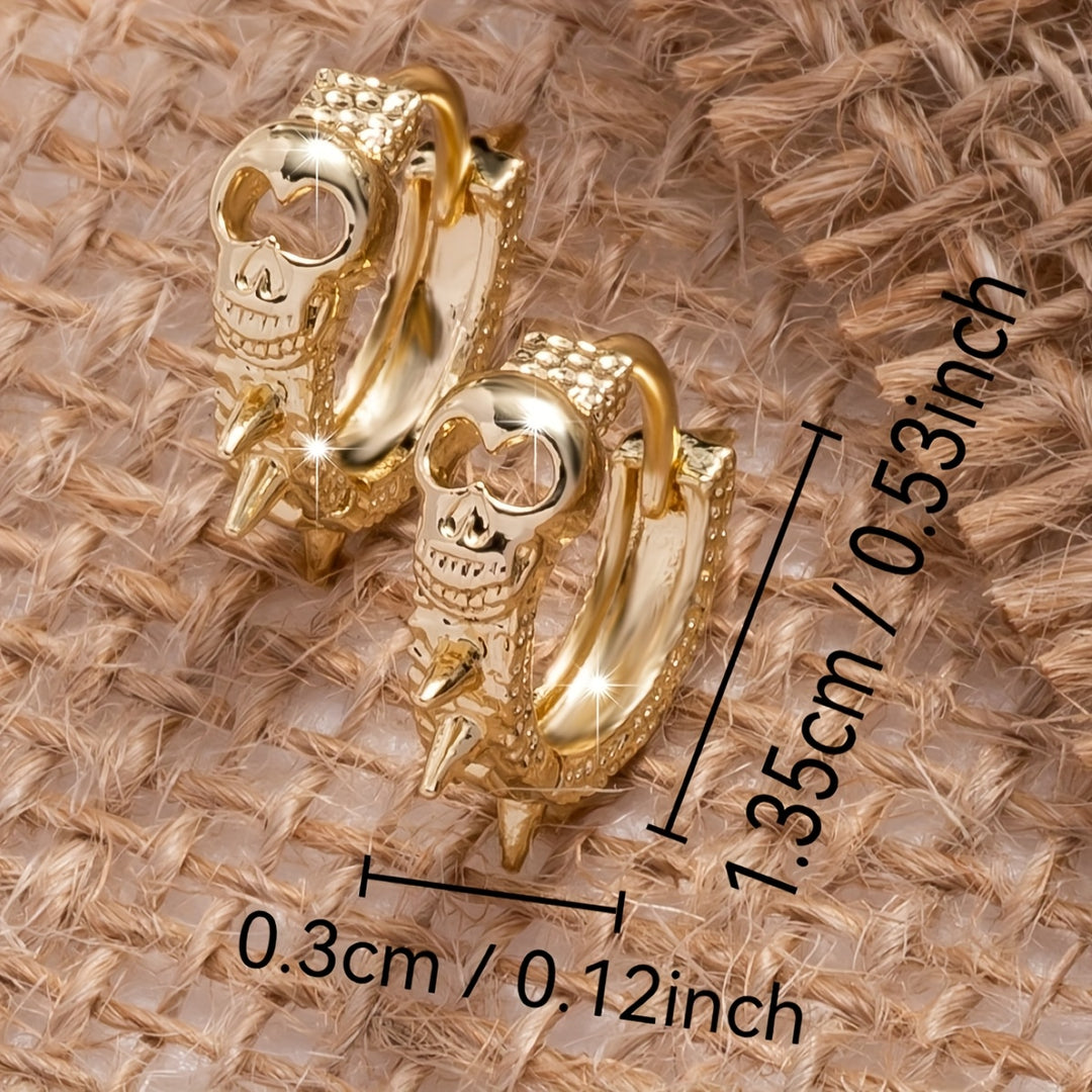 Vintage Elegant Skull Hoop Earrings