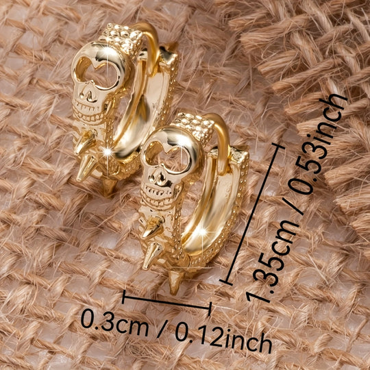Vintage Elegant Skull Hoop Earrings