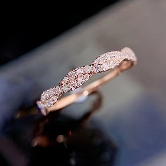 Elegant Interlaced Eternal Zirconia Ring