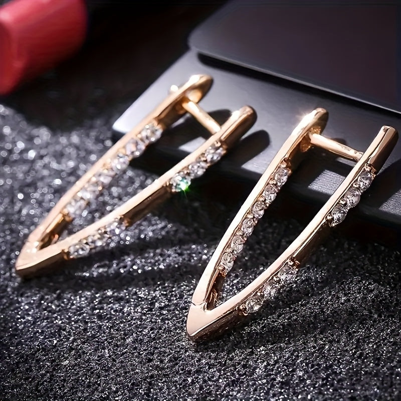 Fashionable & Luxurious V-shape Dangle Earrings