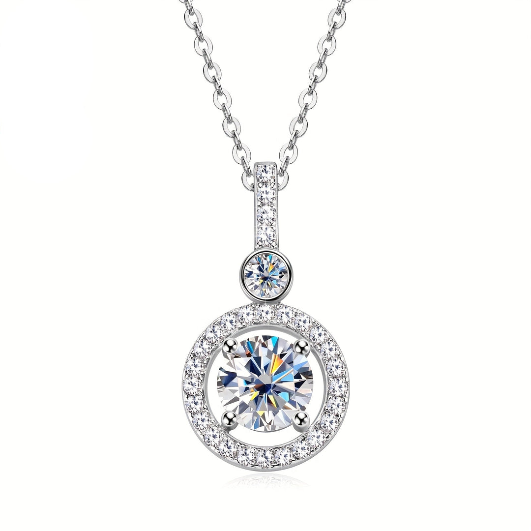 Single Strand Moissanite Pendant Necklace