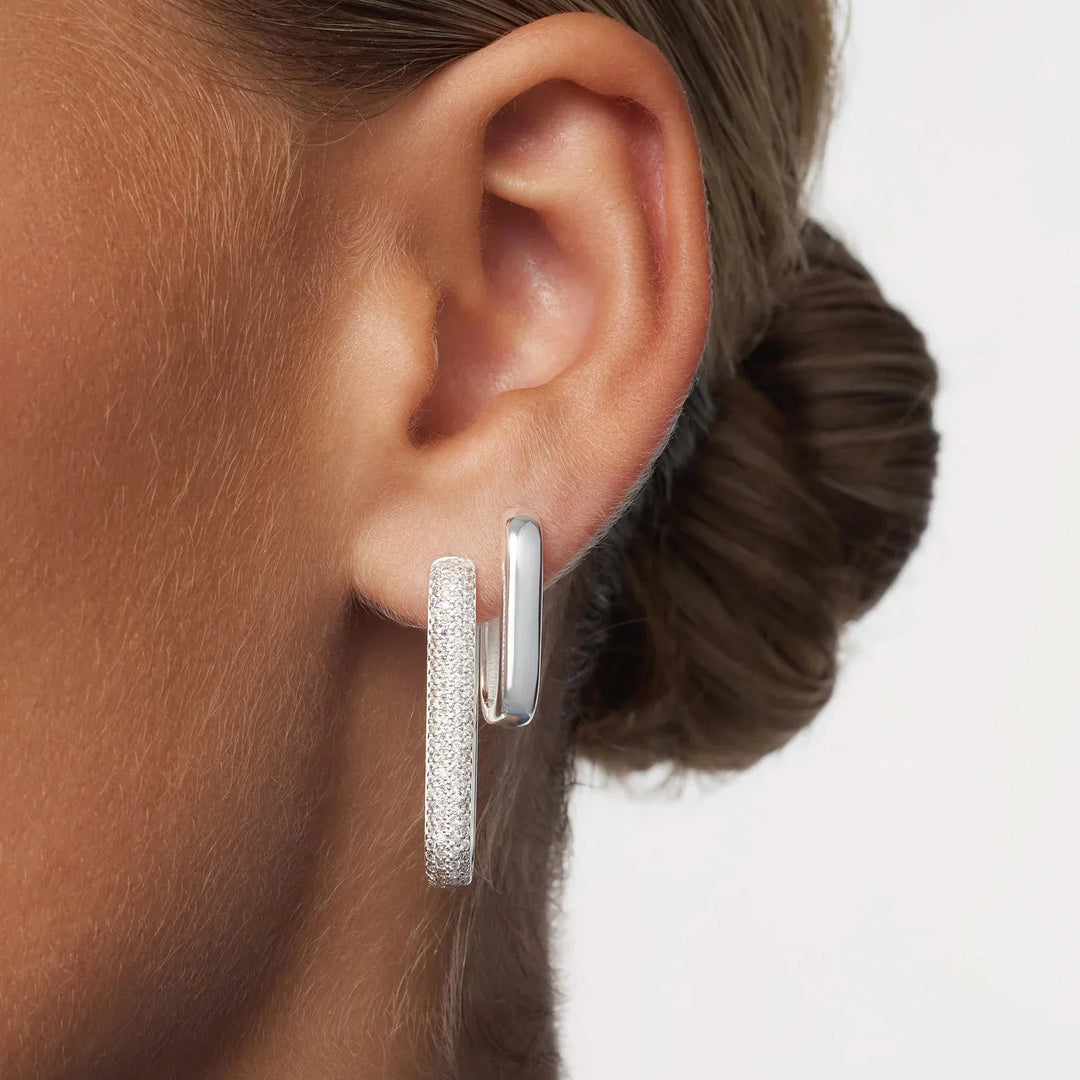 Large Icon Pavé Hoops