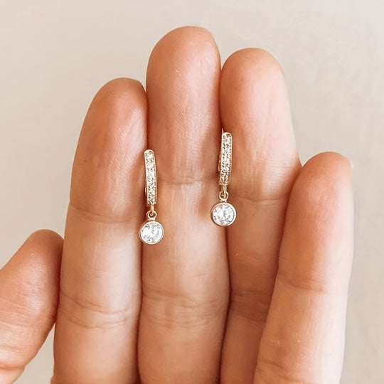 Elegant Small Zirconia Hoop Earrings