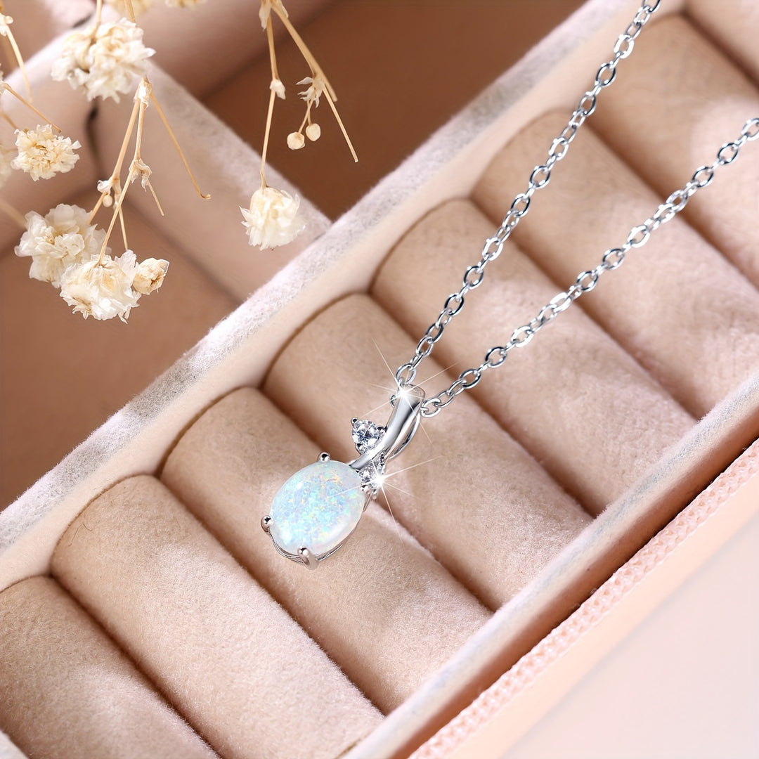 Elegant Oval Zirconia Necklace