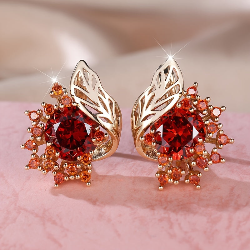 Luxurious Round Cubic Zirconia Earrings