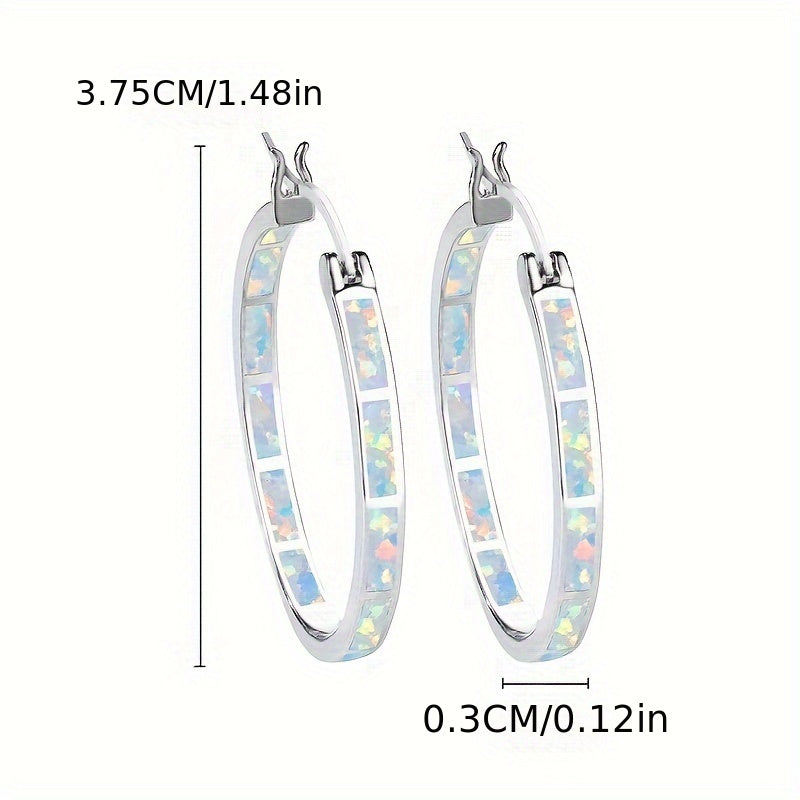 Elegant  Silver Hoop Earrings