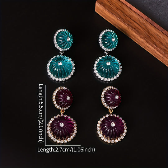Versatile Pumpkin Rhinestone Earrings