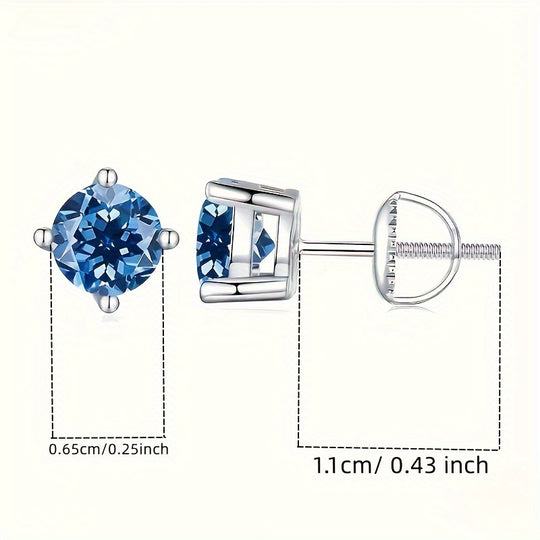 Simple Inlaid Moissanite Stud Earrings