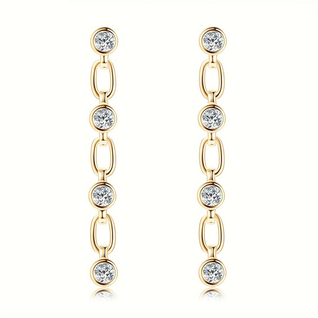 Elegant Moissanite Dangle Earrings