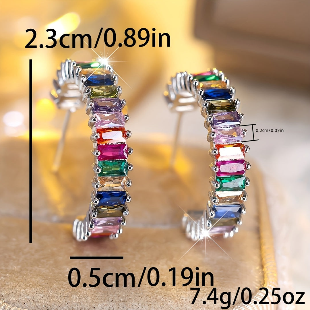 Colorful Zirconia Earrings