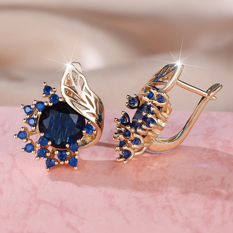 Luxurious Round Cubic Zirconia Earrings