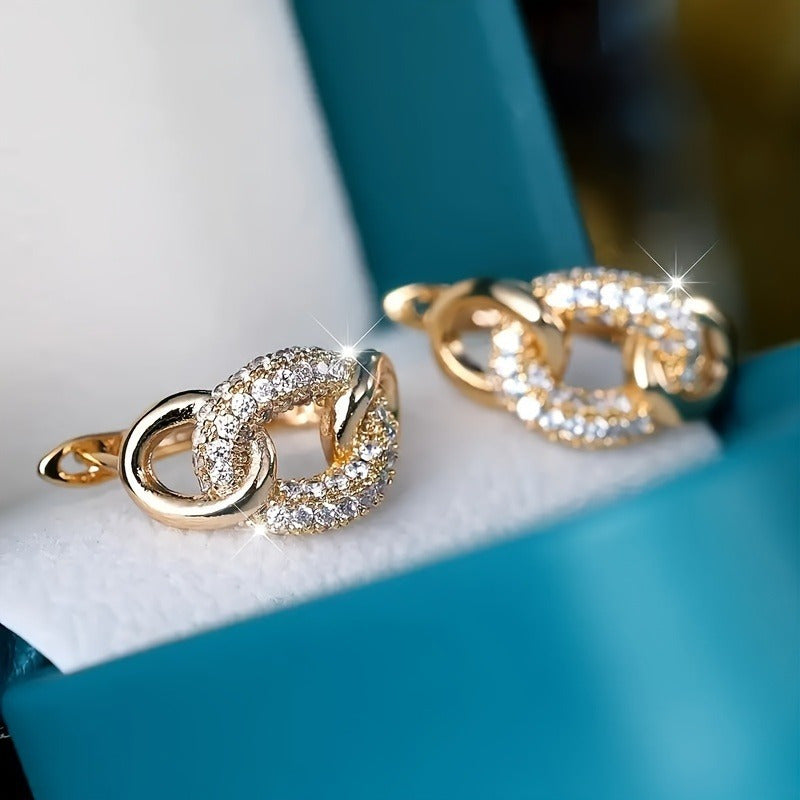 Vintage Golden-Tone Elegant Hoop Earrings