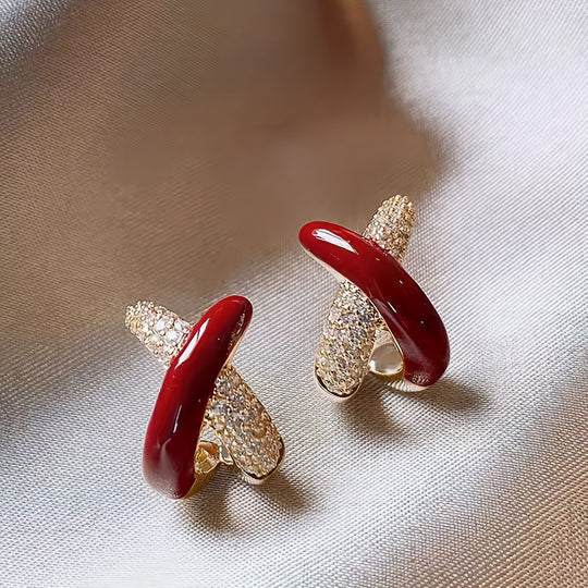 Pair Elegant Hoop Earrings