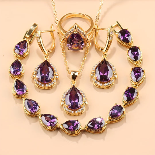 5-Piece Exquisite Teardrop Jewelry Set