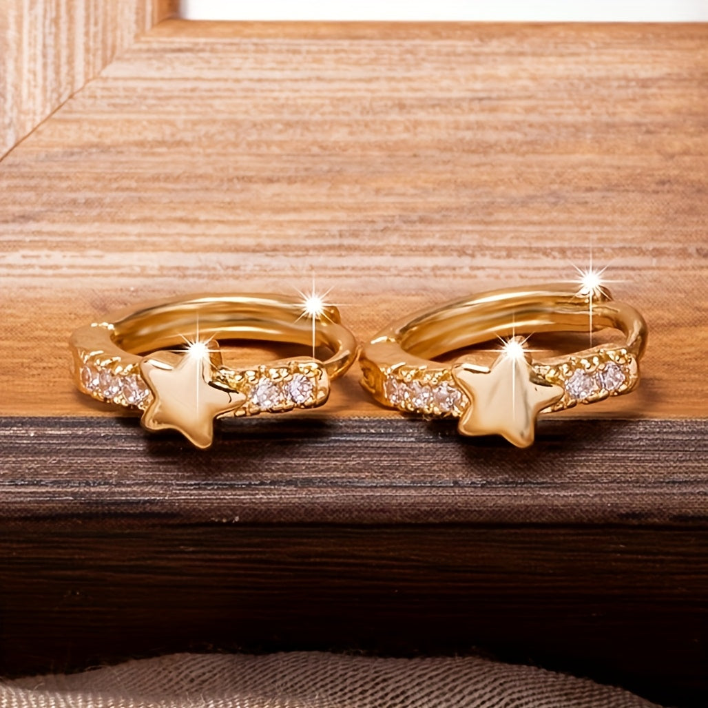 Elegant Simple Star Hoop Earrings