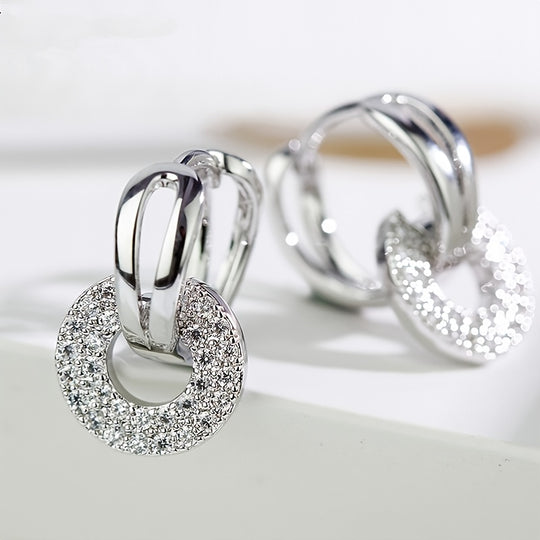 Round Synthetic Zirconia Earrings