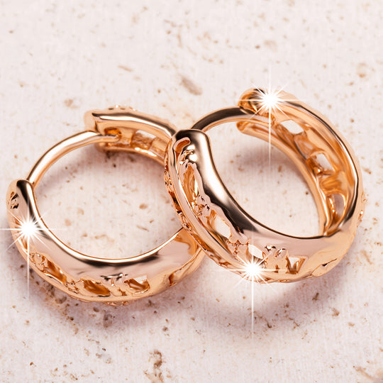 Elegant Geometric Hollow-Out Hoop Earrings