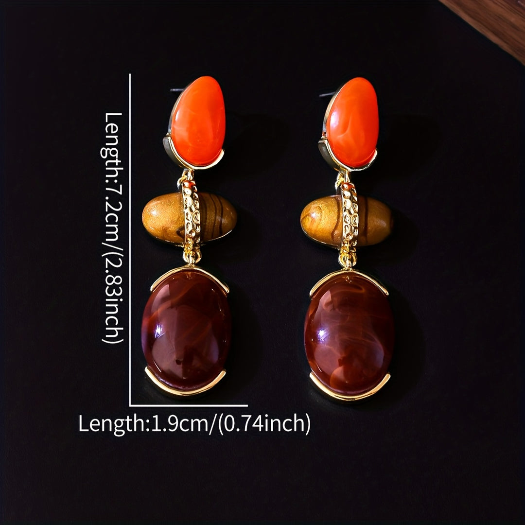 Retro Vintage Oval Teardrop Earrings