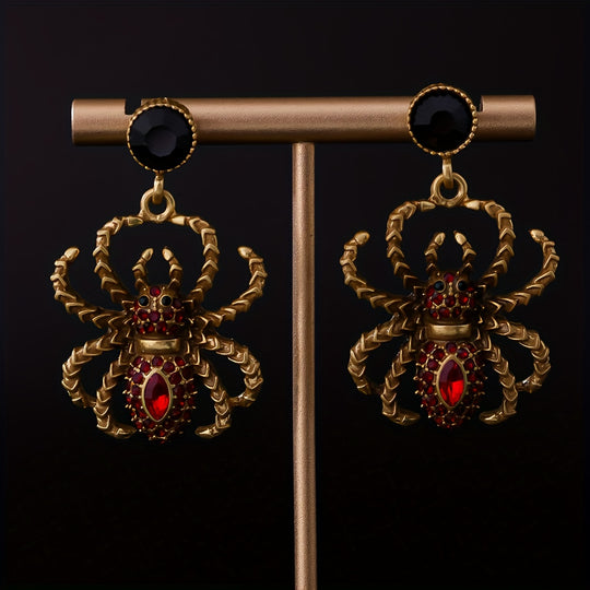 Vintage Elegant Spider Drop Earrings