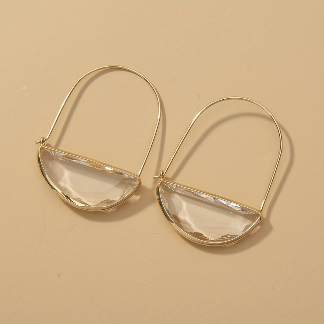 Semi-Circular Transparent Hoop Earrings