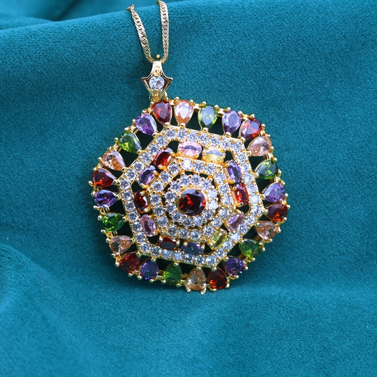 Elegant Pendant Necklace with Synthetic Cubic Zirconia