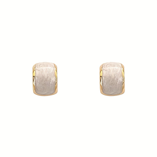 White Square French Style Earrings