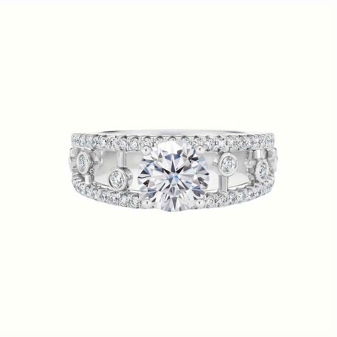 Trendy Moissanite Crown Ring