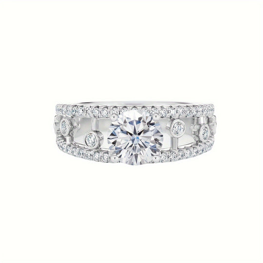 Trendy Moissanite Crown Ring