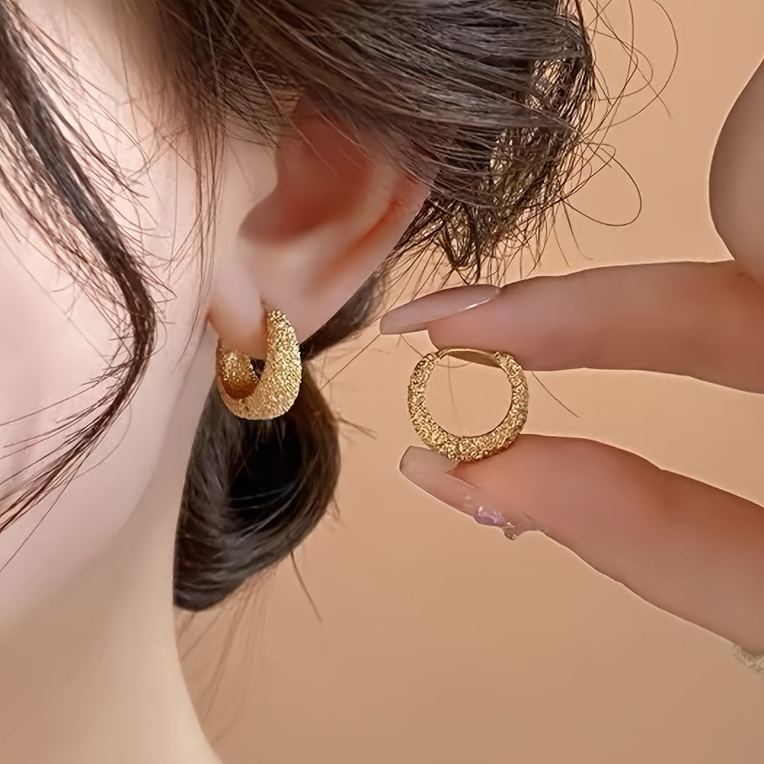Luxurious Copper French Style Hoop Earrings