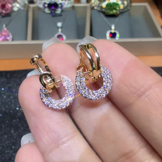 Round Synthetic Zirconia Earrings