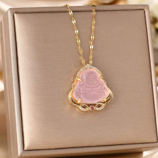 Colorful Jade Buddha Pendant Necklace