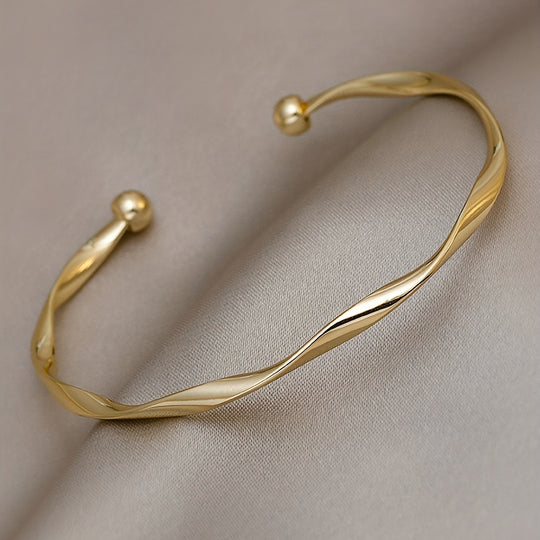 Simple Style Geometric Twisted Bangle