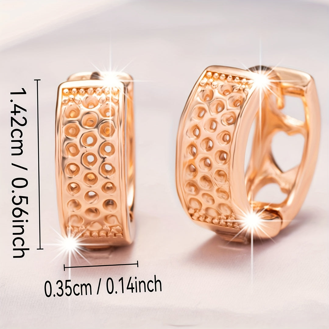 Elegant Heart Hollow Out Hoop Earrings