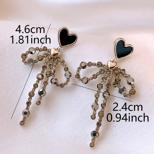 Elegant Heart-Shaped Bow Earrings