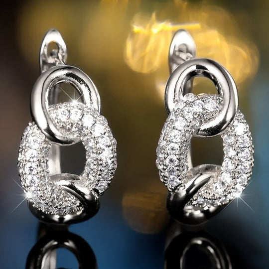 Vintage Golden-Tone Elegant Hoop Earrings
