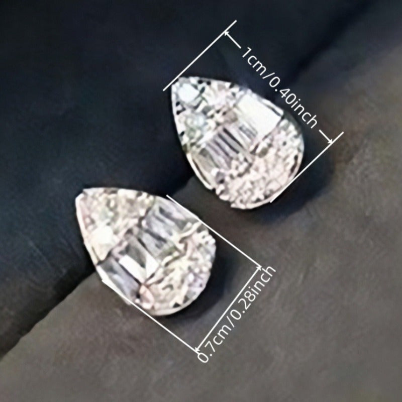 Stylish Zirconia Water Drop Stud Earrings
