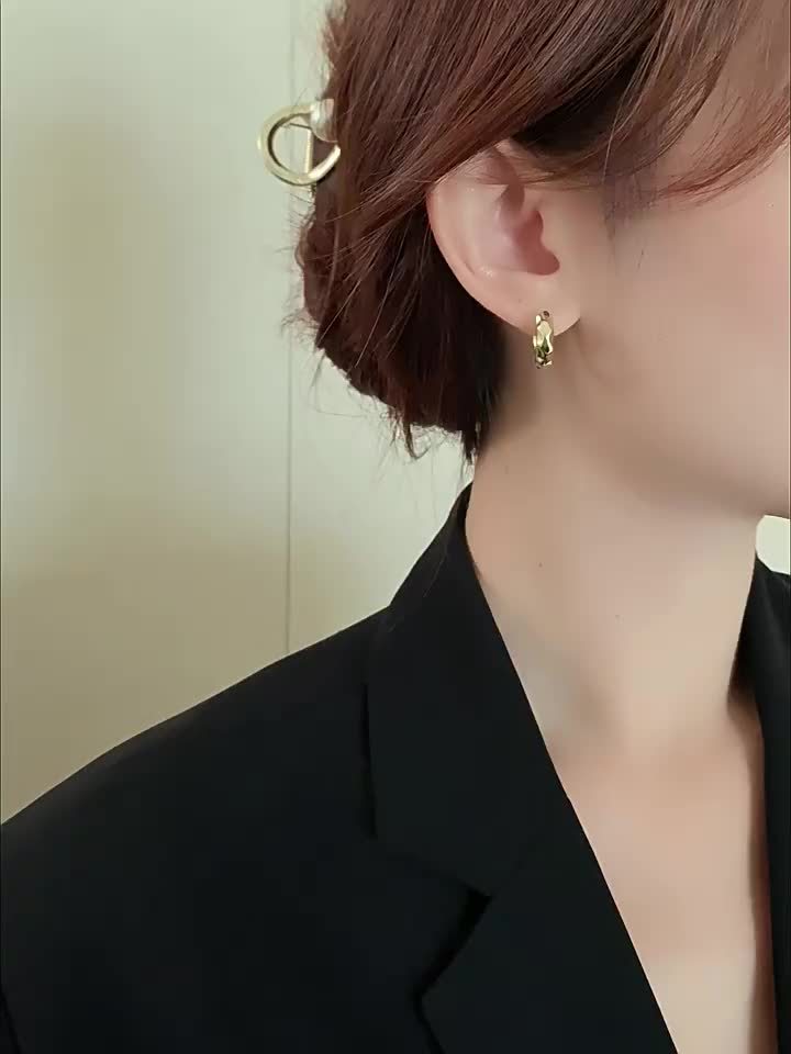 Trendy Wavy Hoop Earrings