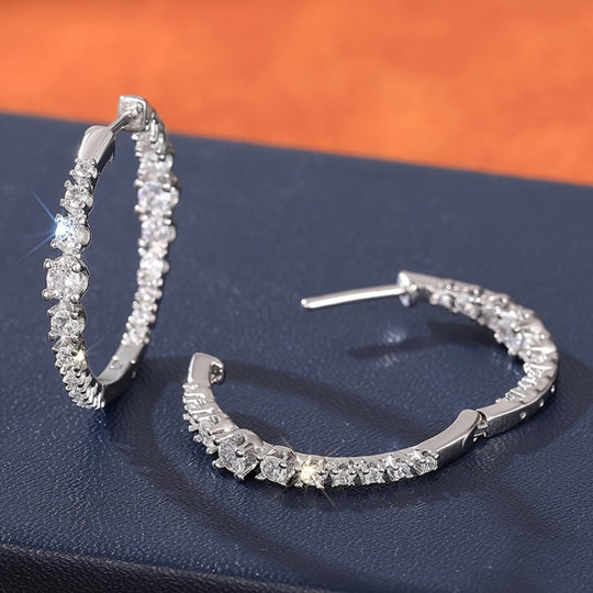 Elegant Round Zirconia Hoop Earrings