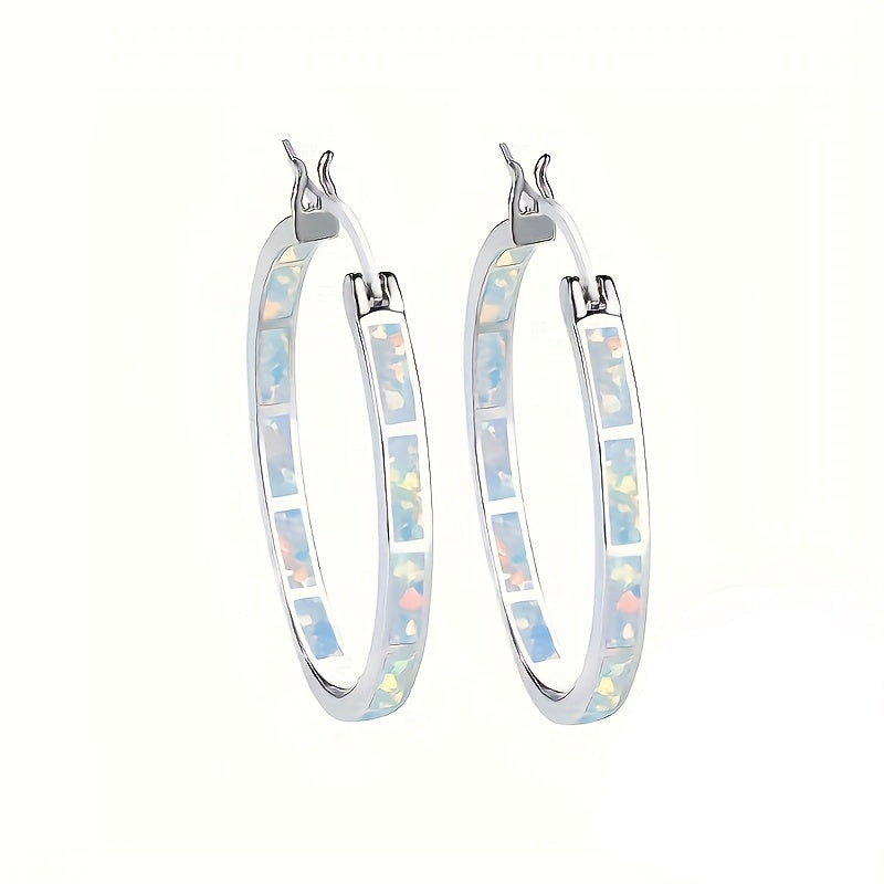 Elegant  Silver Hoop Earrings