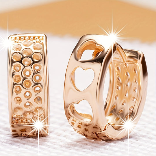 Elegant Heart Hollow Out Hoop Earrings