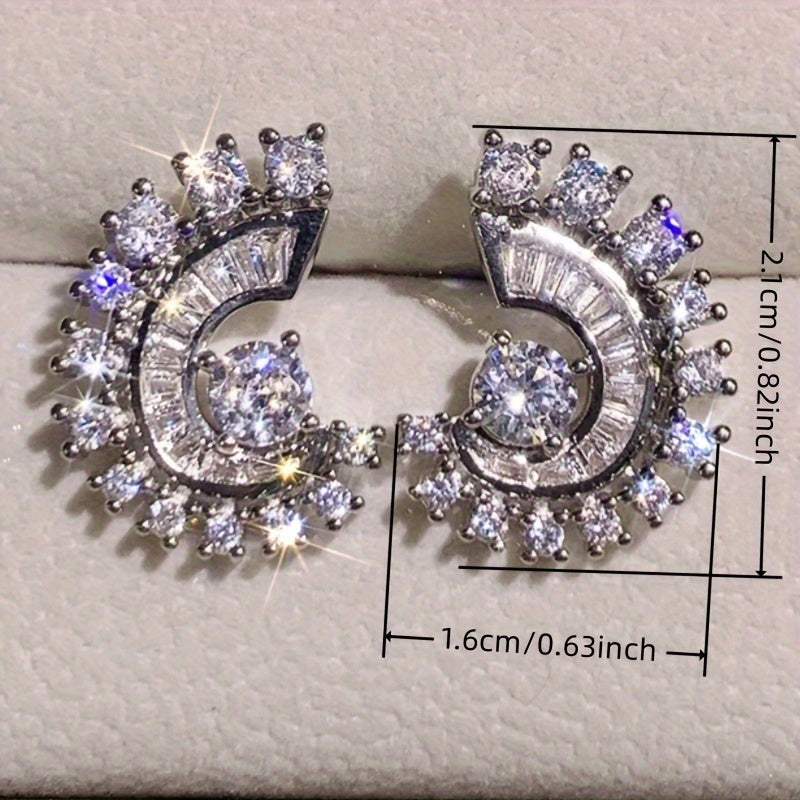 Chic Luxury Spiral Zirconia Earrings