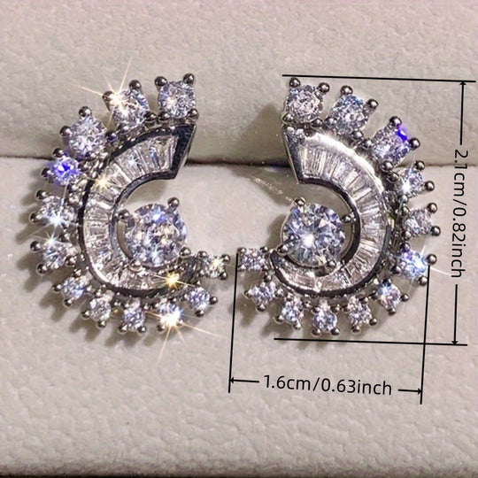 Chic Luxury Spiral Zirconia Earrings