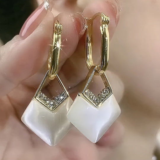 Modern Square Pendant Earrings