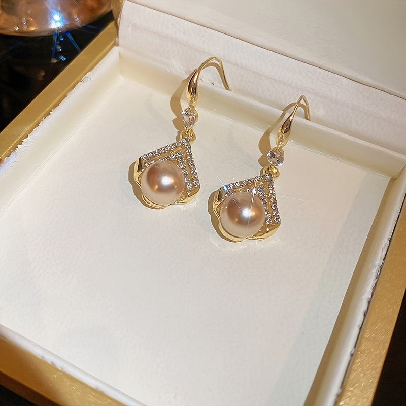 Zirconia Triangle Silver Earrings