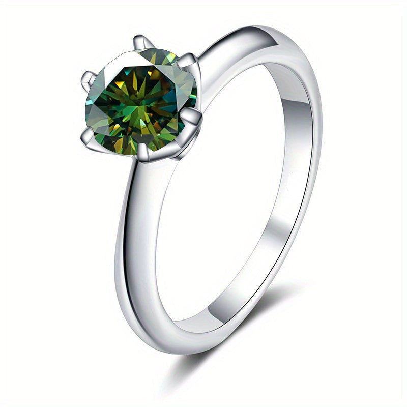 Elegant Moissanite Round Ring