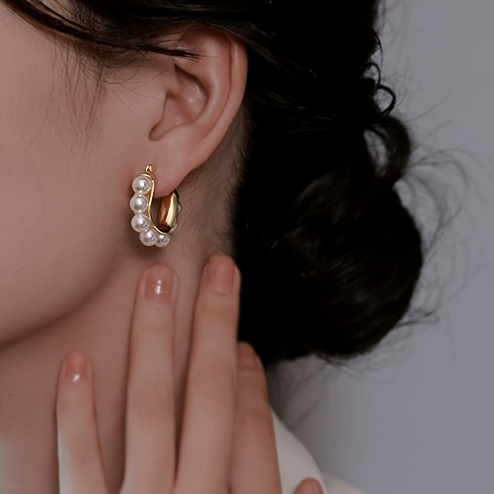 Fashionable Imitation Pearl Earrings