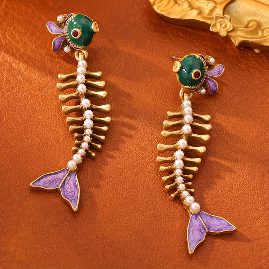 Vintage Bohemian Fish Earrings