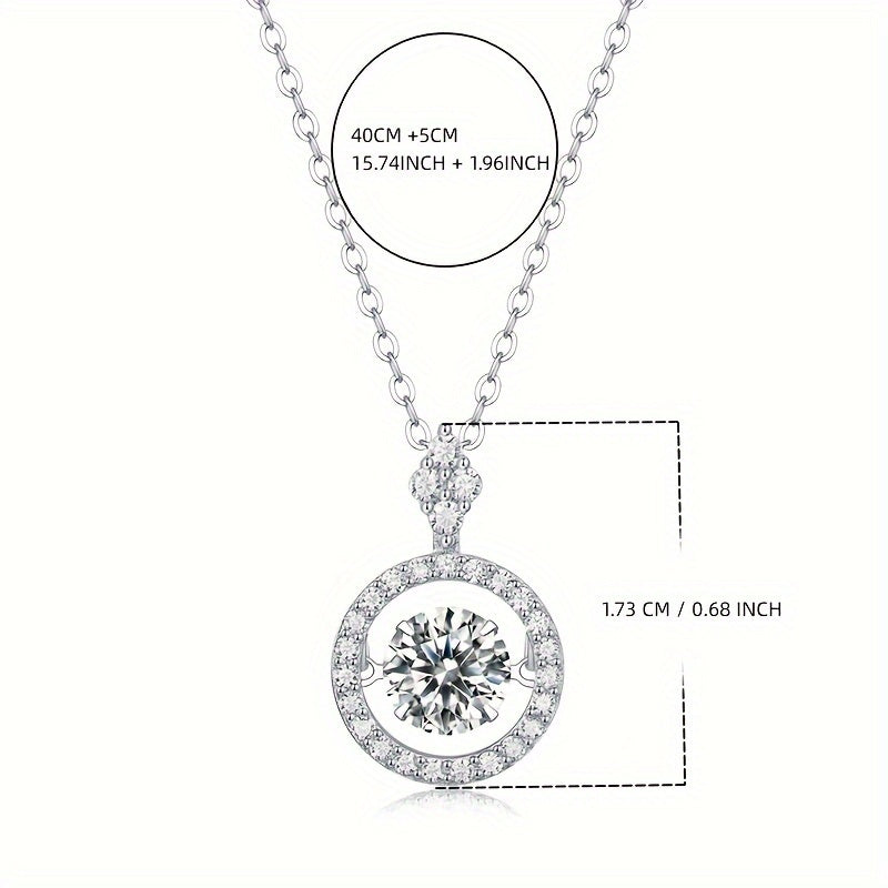 Silver Moissanite Pendant Necklace